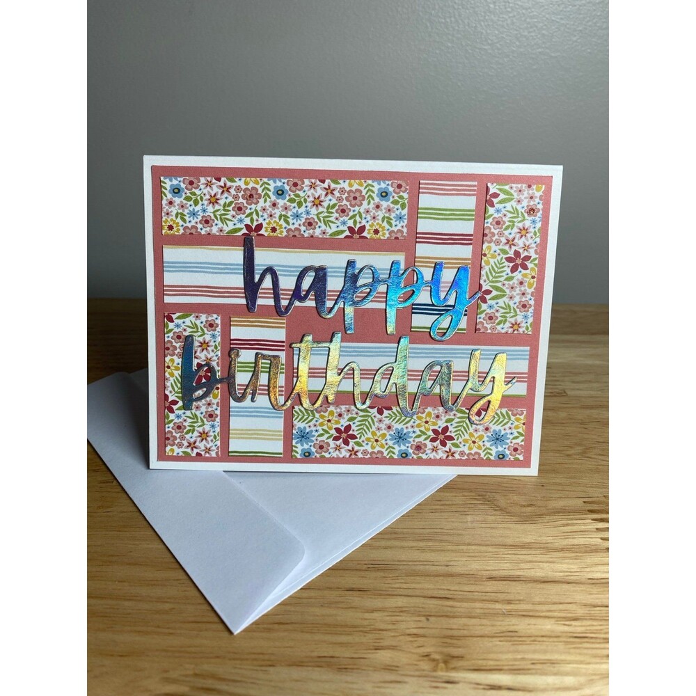 Handmade Summer Happy Birthday Blank Greeting Card A2 & Envelope
